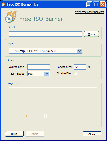 free-image-burner screenshot